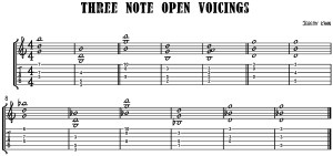 Open voicings for guitar